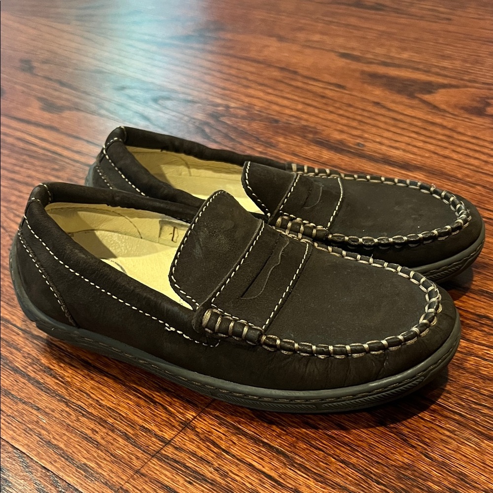 Boys Primigi Leather Suede Loafers Brown Size 29